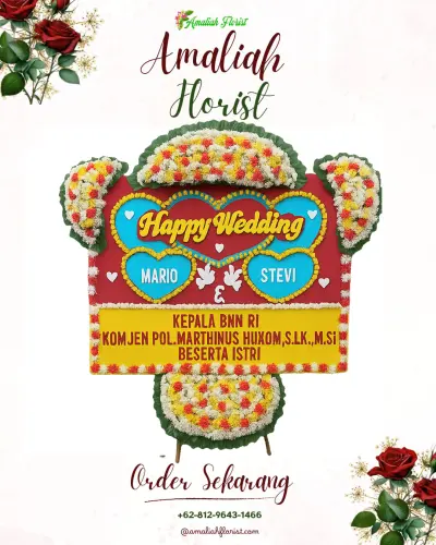 Karangan Papan Bunga Pernikahan di Purwajaya